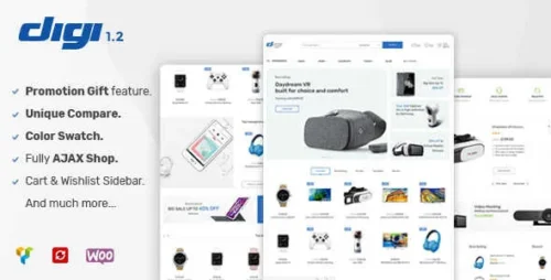 Digi Theme GPL v1.8.6 – Electronics Store WooCommerce Websites
